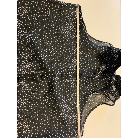 Caren Sport Sleeveless top sheer button up black polka dot size 2x - Picture 7 of 7